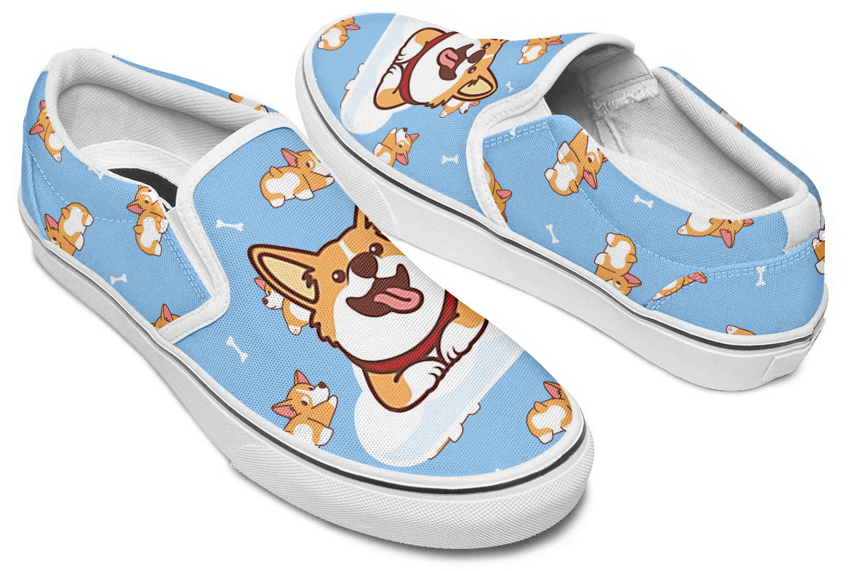 Corgi Doodle Slip Ons