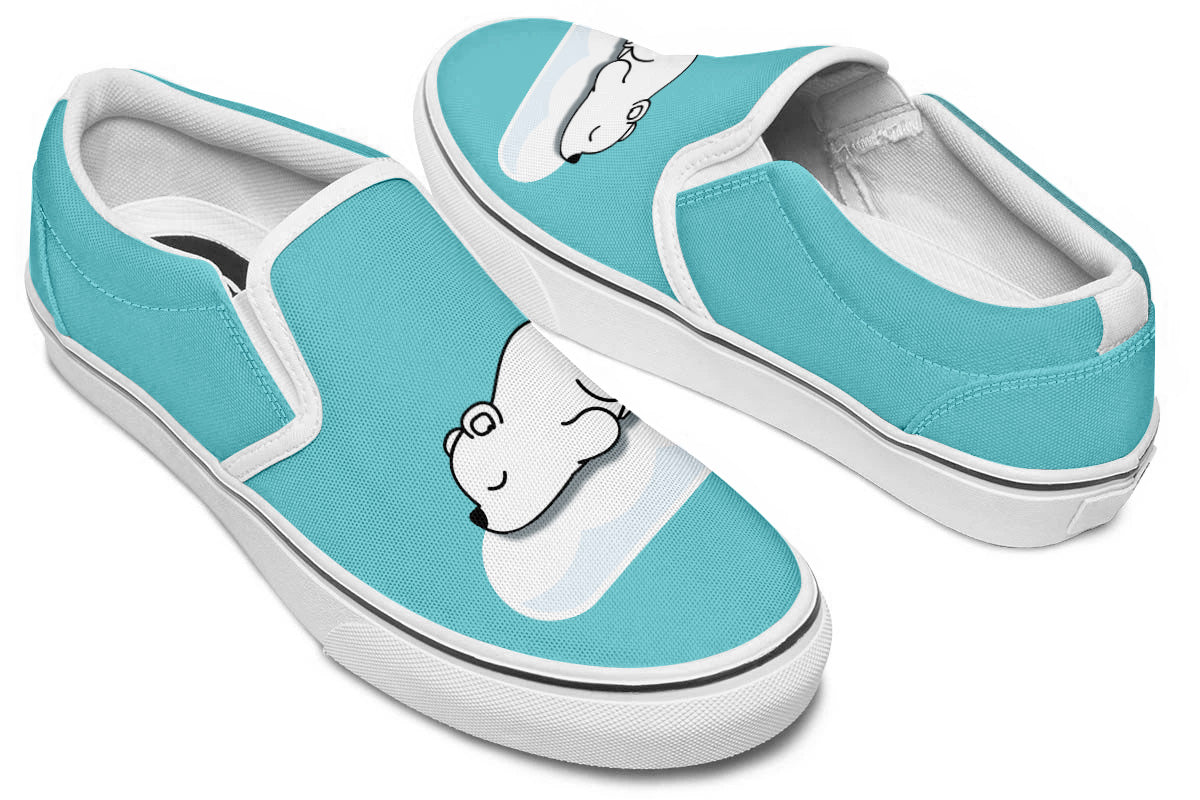 Polar Bear Doodle Slip Ons