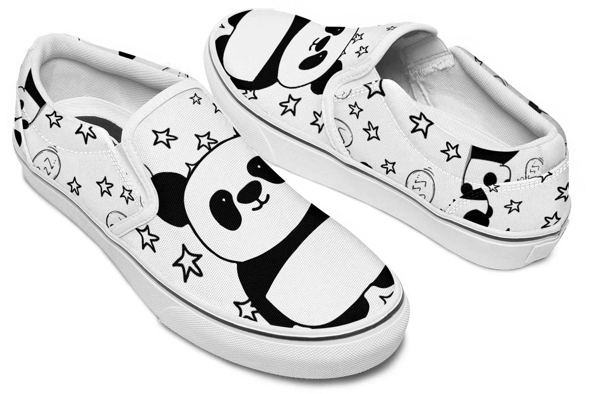 Lazy Panda Doodle Slip Ons
