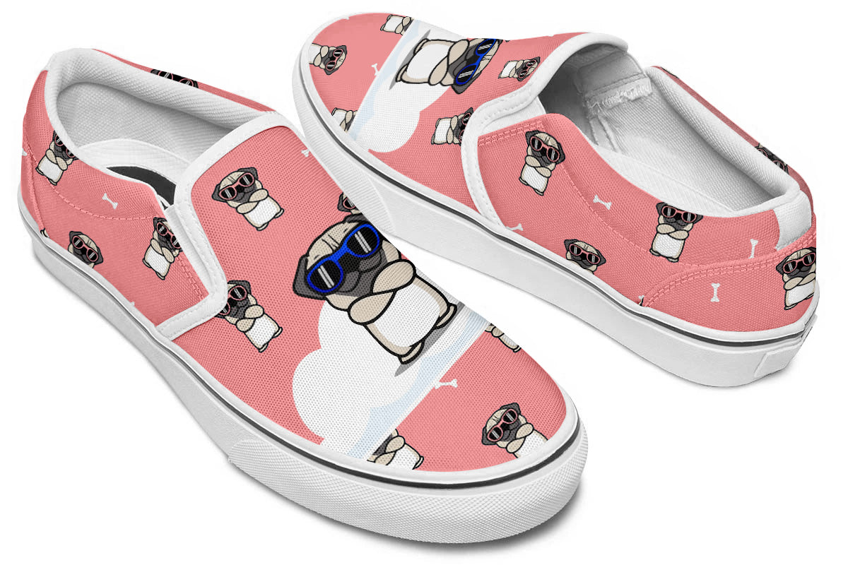 Pug Doodle Slip Ons