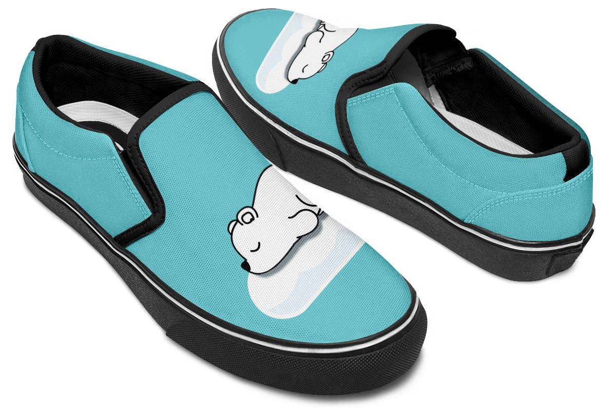 Polar Bear Doodle Slip Ons