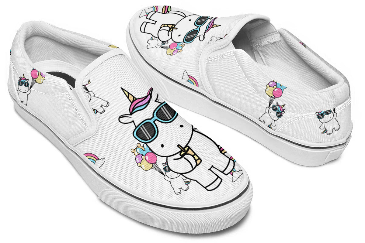 Unicorn Doodle Slip Ons