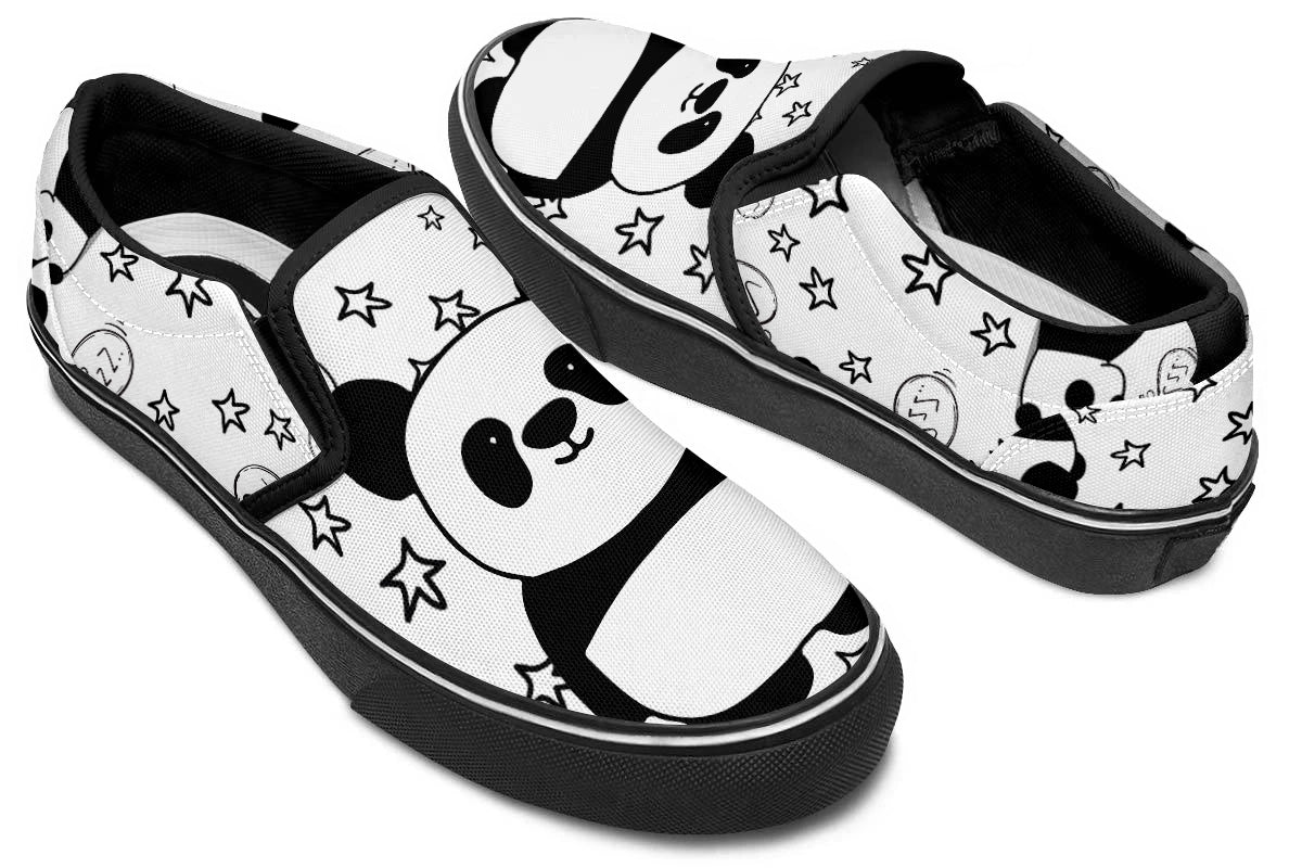 Lazy Panda Doodle Slip Ons