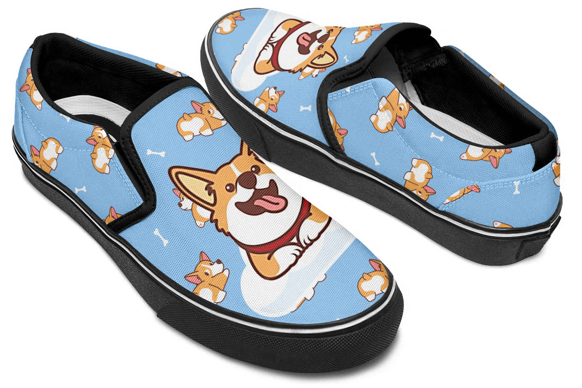 Corgi Doodle Slip Ons