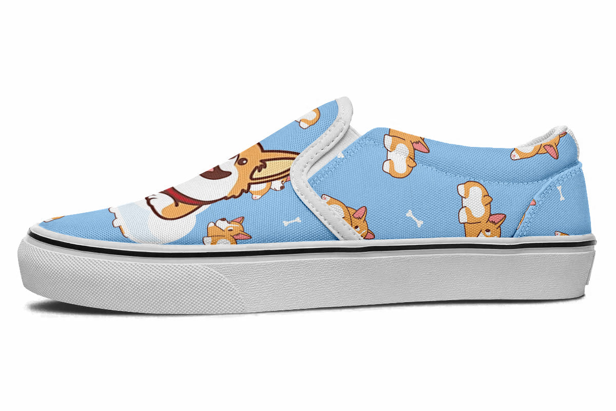 Corgi Doodle Slip Ons