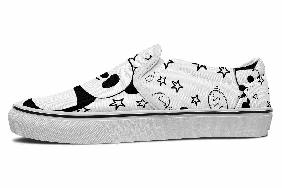 Lazy Panda Doodle Slip Ons