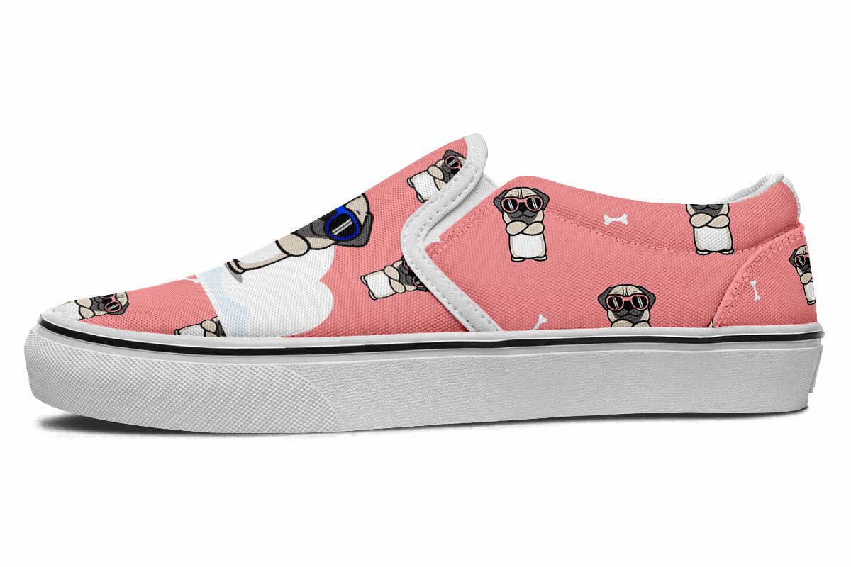 Pug Doodle Slip Ons