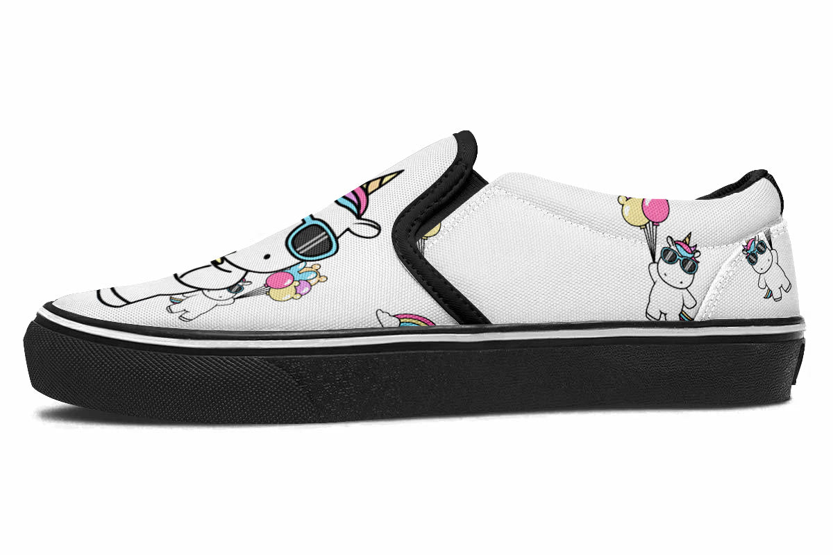 Unicorn Doodle Slip Ons