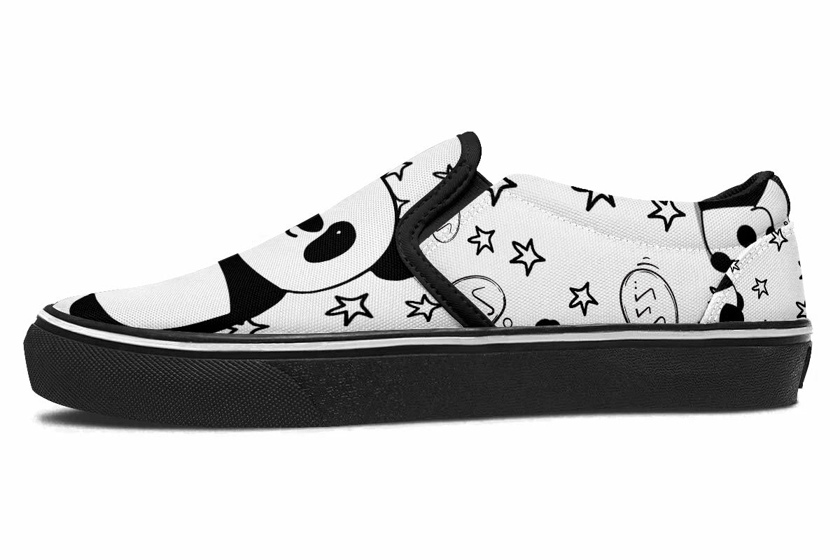 Lazy Panda Doodle Slip Ons