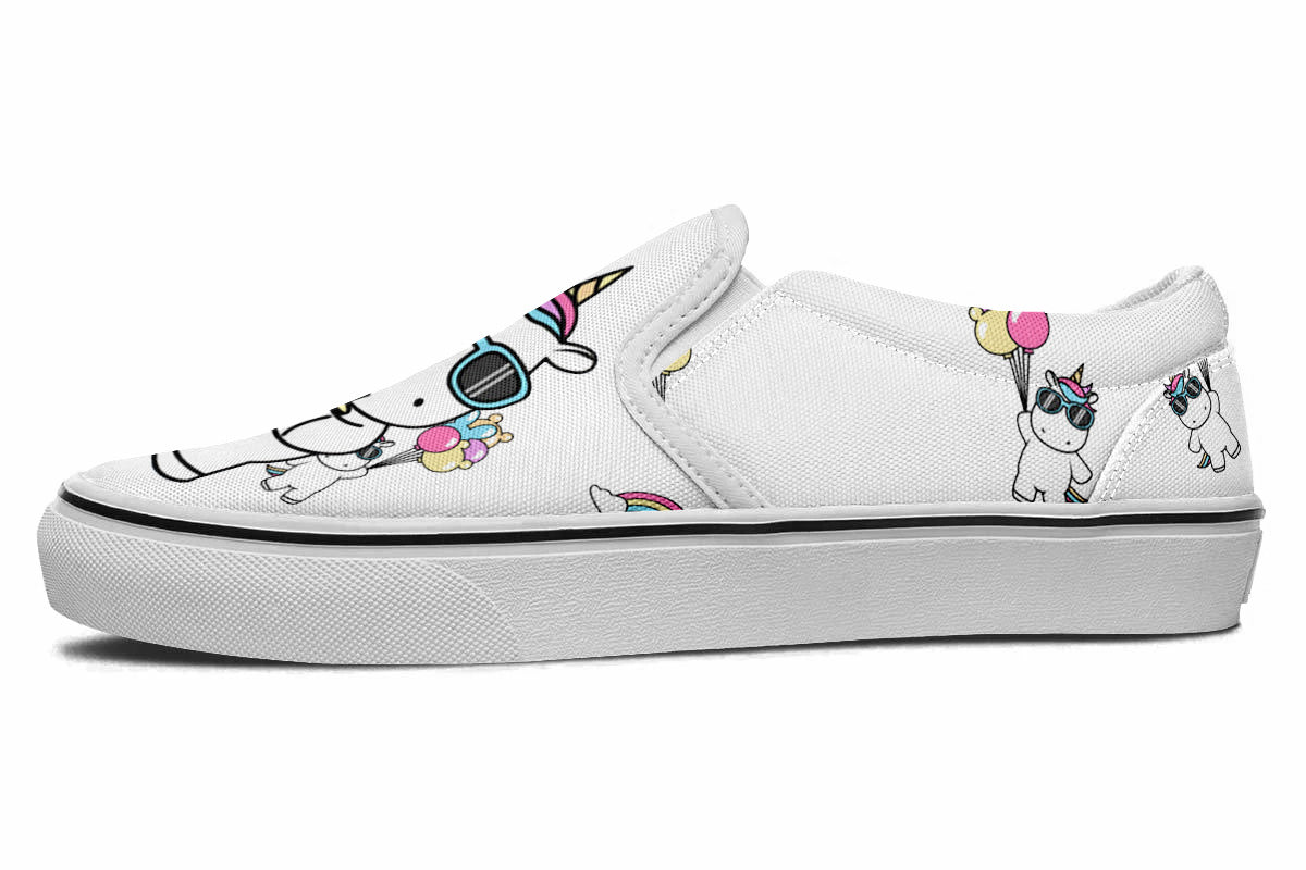 Unicorn Doodle Slip Ons