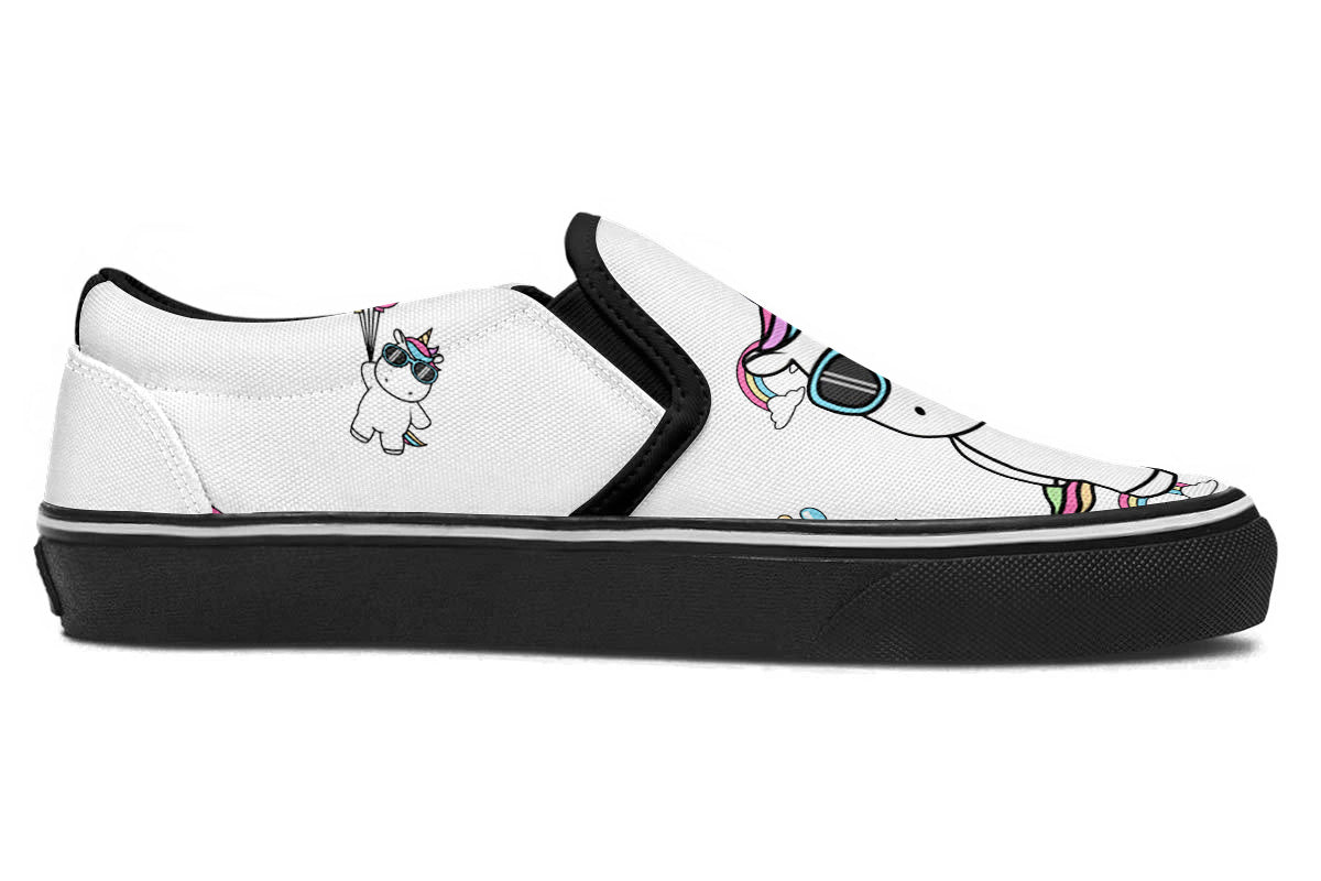 Unicorn Doodle Slip Ons