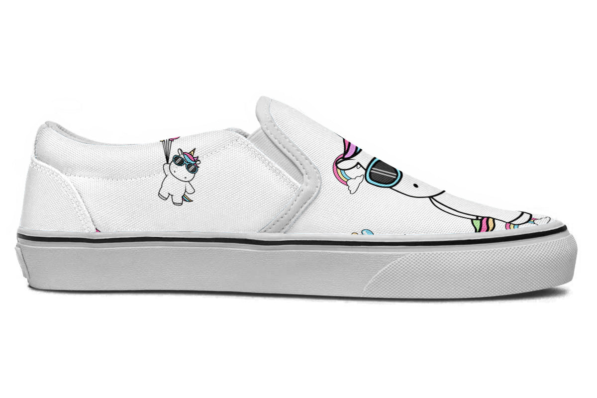 Unicorn Doodle Slip Ons
