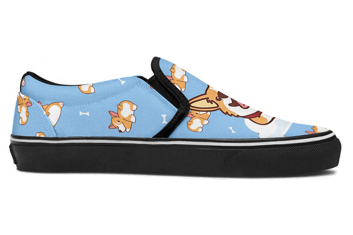 Corgi Doodle Slip Ons