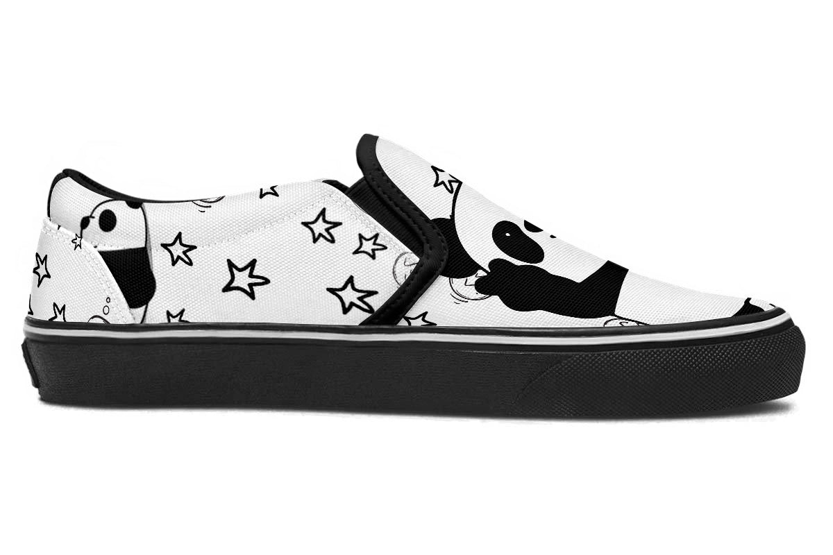 Lazy Panda Doodle Slip Ons