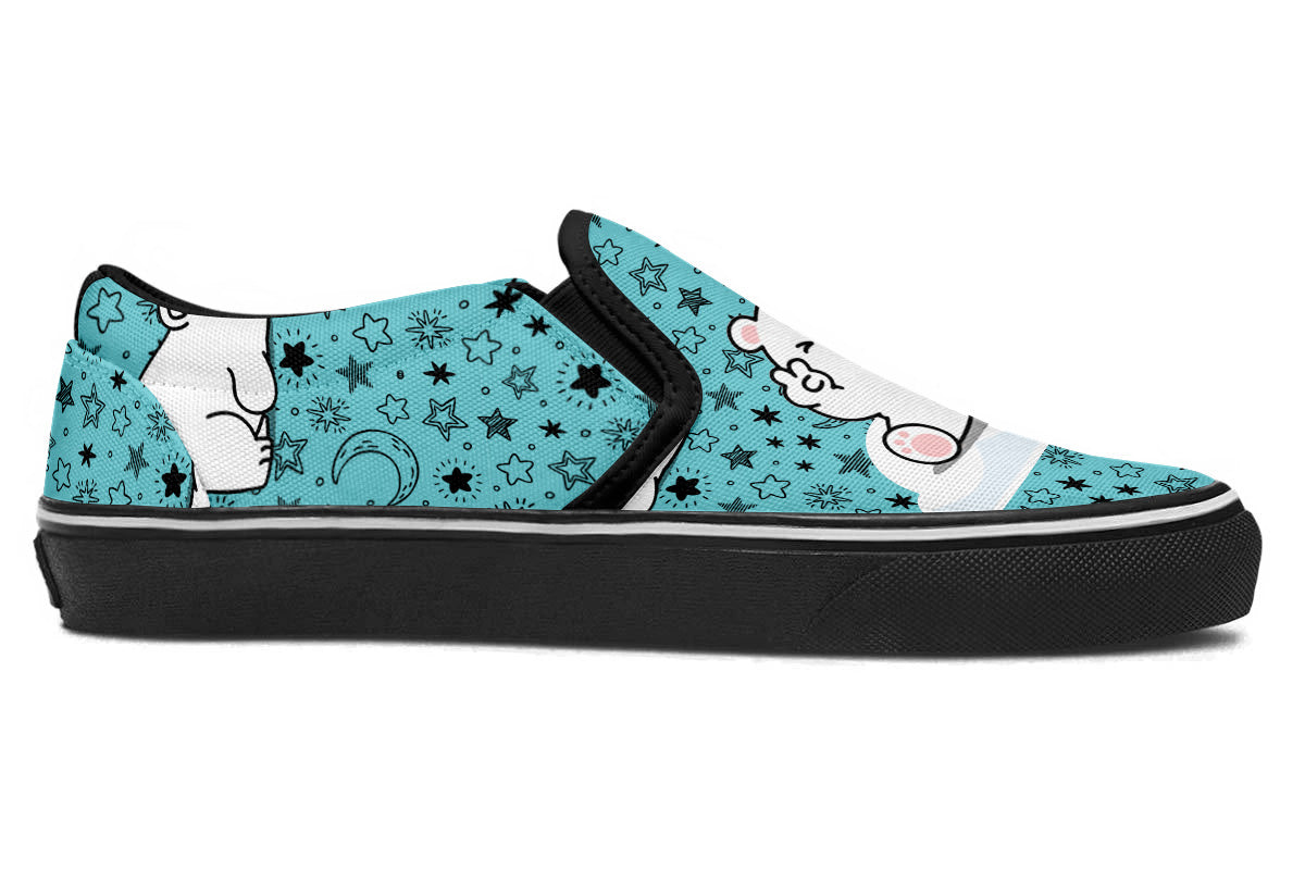 Polar Bear Starry Doodle Slip Ons