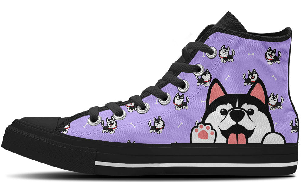 Siberian Husky Doodle High Tops