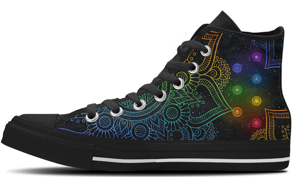 Chakra Mandala Pattern High Top Sneakers