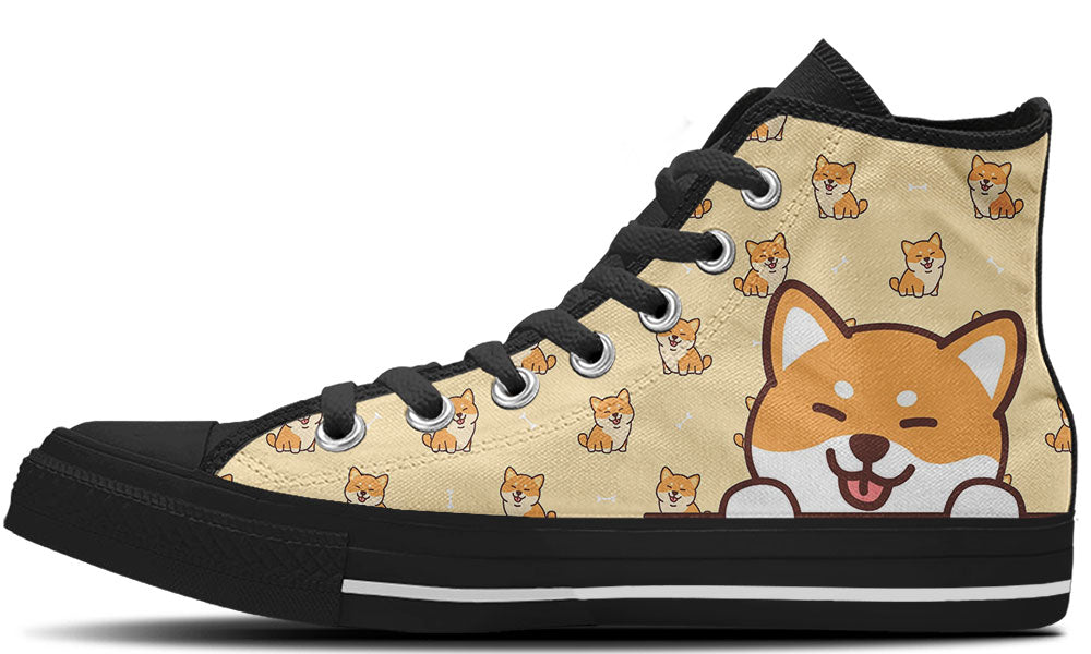 Shiba Inu Doodle High Tops