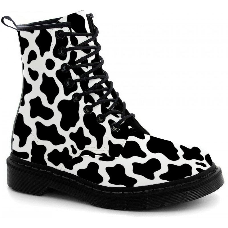 Cow Print Boots - CustomKiks Shoes