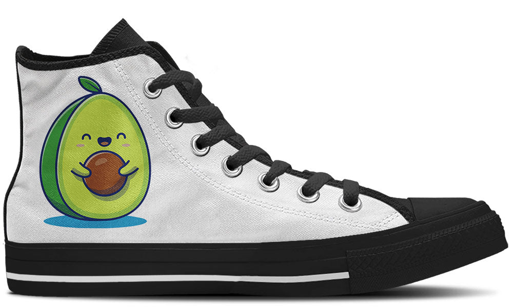 Avocado Sneakers: Avocado Illustration High Top Sneakers