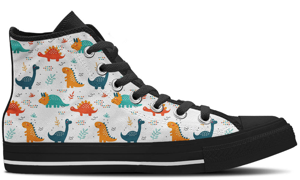 Dinosaur High Top Shoes Custom Canvas Sneakers - Main Image