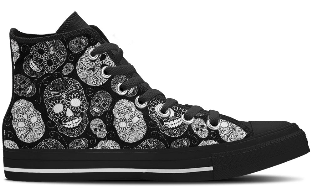 Shoes Sugar Skull Chuck Taylors Sugar Skulls Shoes Black- High Top