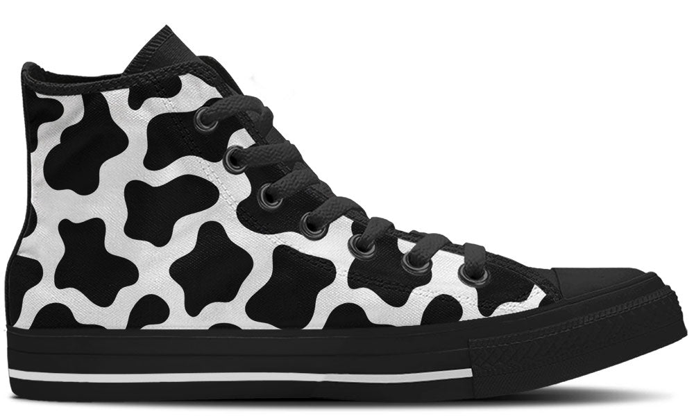 Cow Sneakers: Cow Print Pattern High Top Sneakers