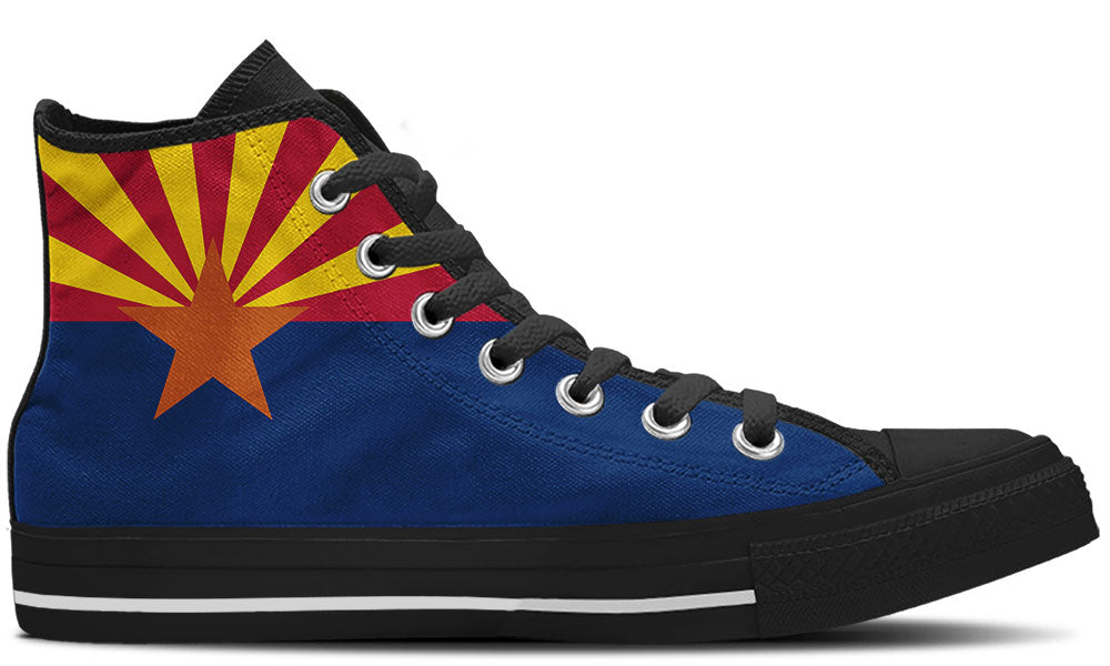 Arizona Flag Sneakers: Arizona Flag Pattern High Top Sneakers