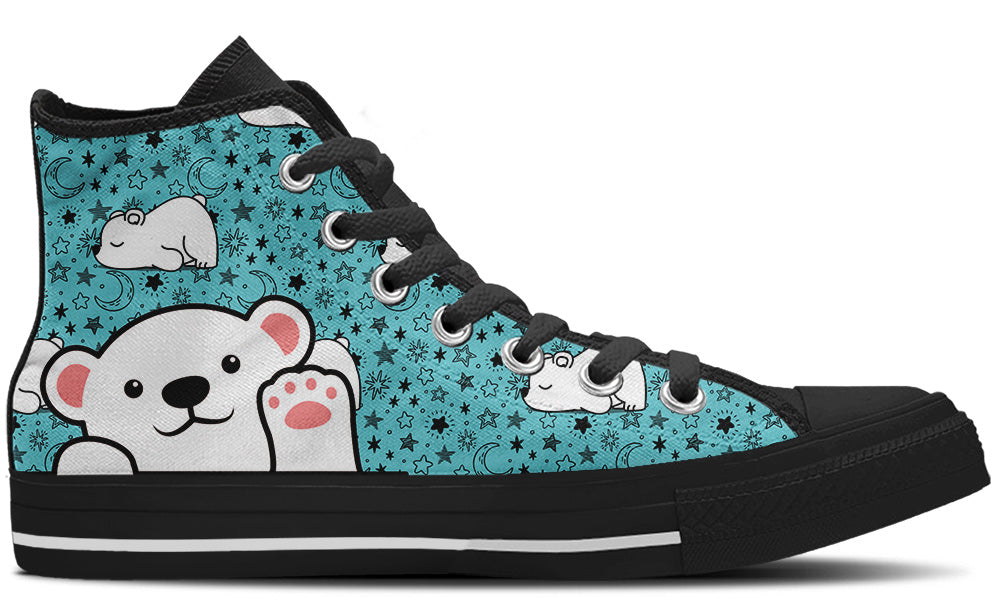Polar Bear Starry Doodle High Tops