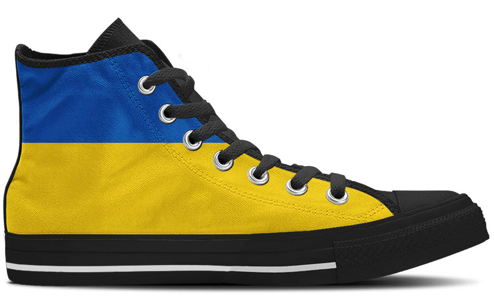 Ukraine Sneakers: Ukrainian Flag High Top Sneakers