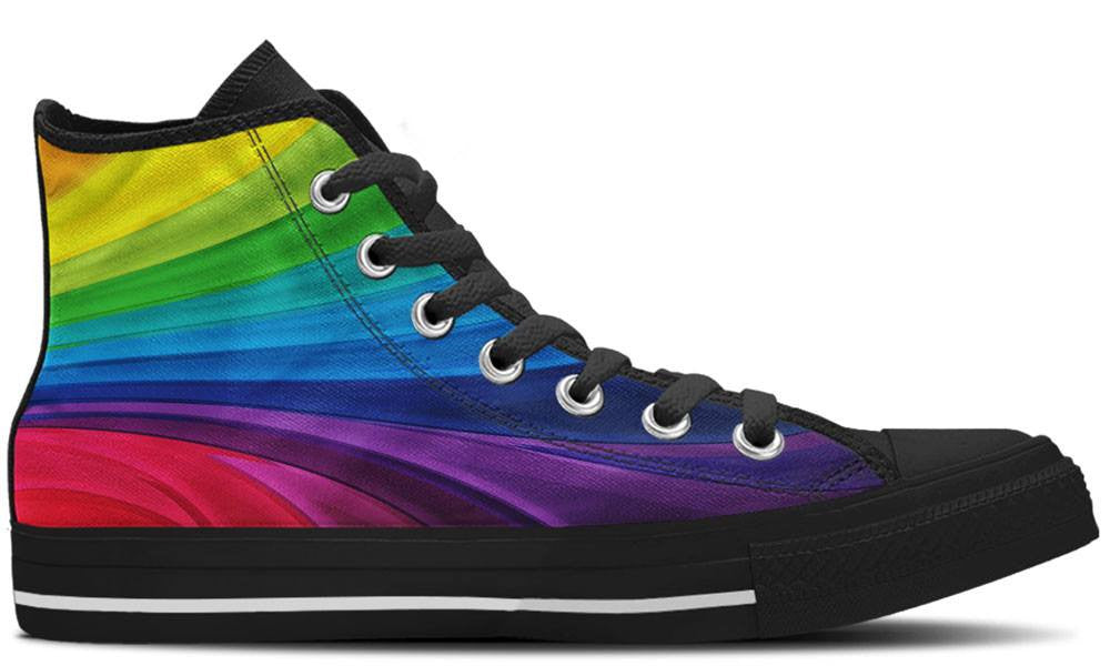 Rainbow illustration high top sneakers