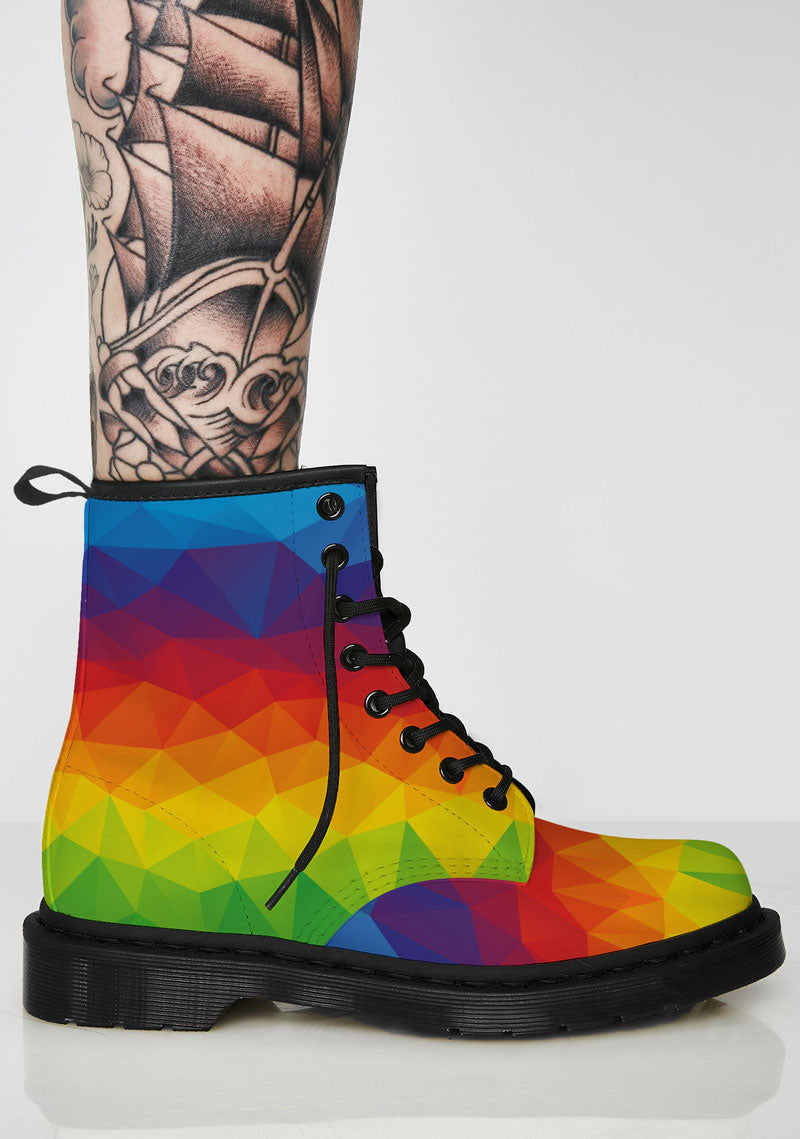 Rainbow Boots - CustomKiks Shoes