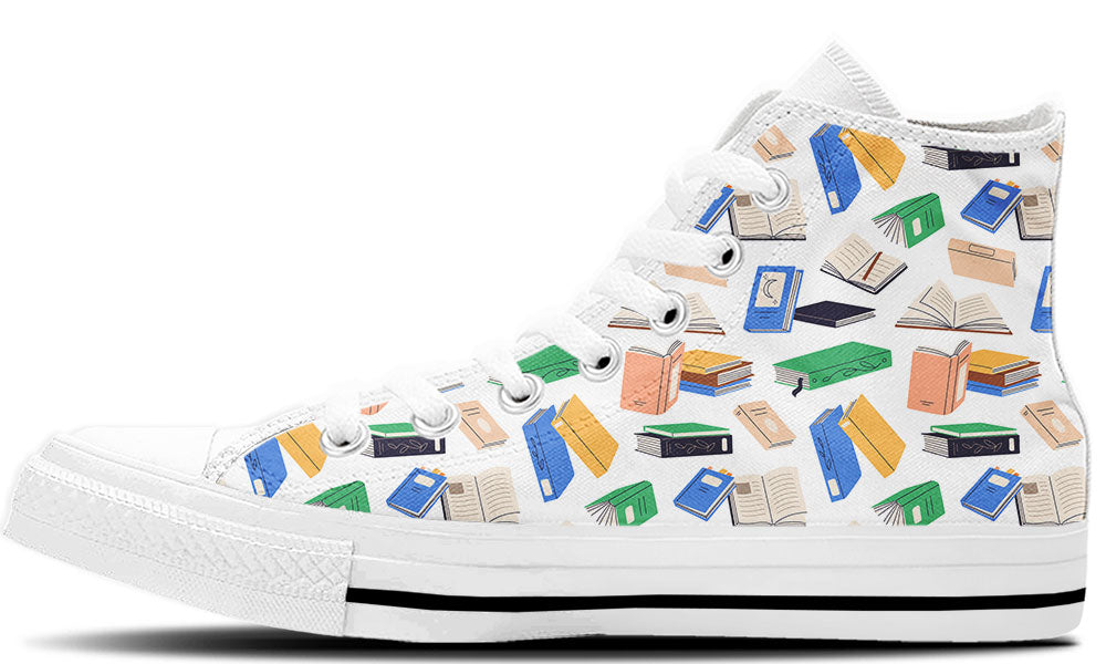 Books Pattern High Top Sneakers
