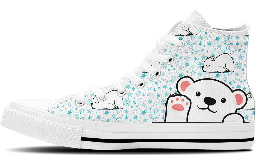 Polar Bear Starry Doodle High Tops