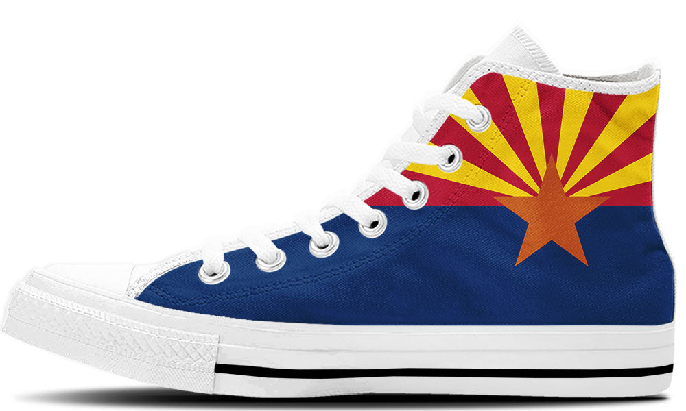 Arizona Flag Sneakers: Arizona Flag Pattern High Top Sneakers