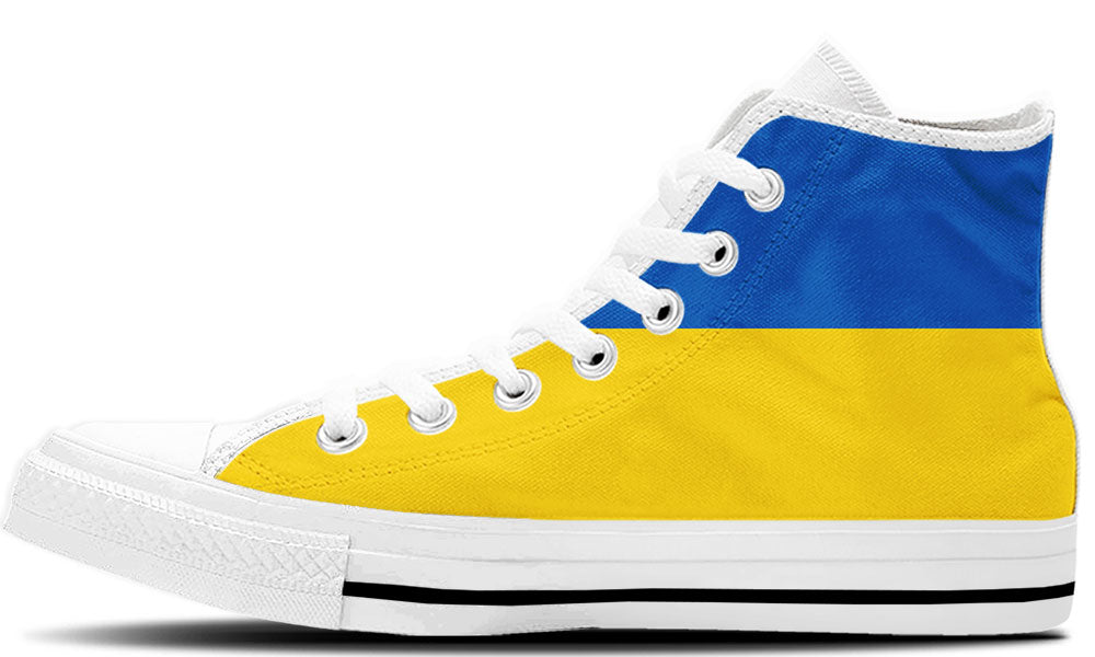 Ukraine Sneakers: Ukrainian Flag High Top Sneakers