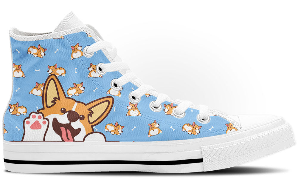 Custom Kiks Corgi Doodle High-Top Shoes – The Cutest Sneakers for Dog Lovers