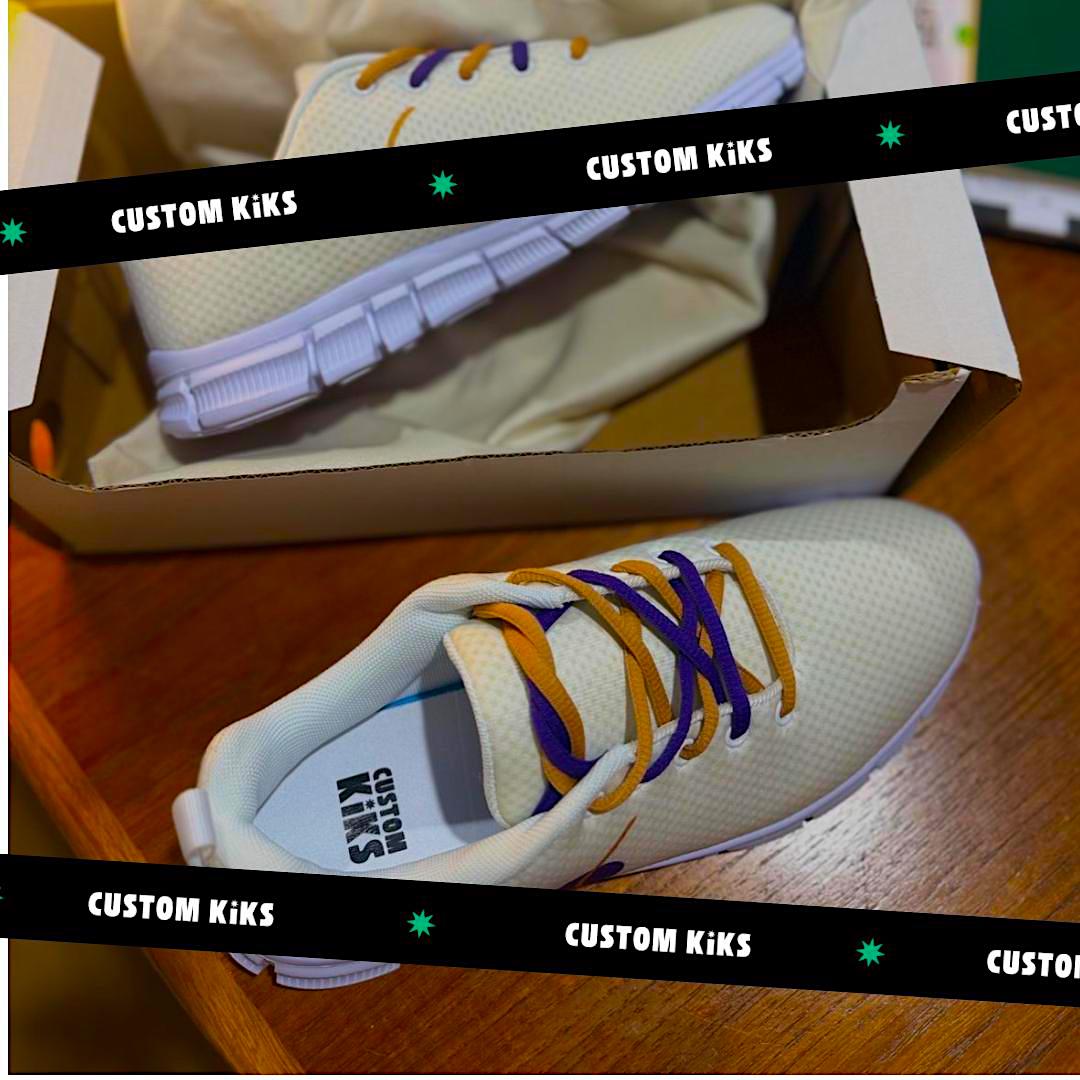 Made-to-order corporate branded sneakers created by Custom Kiks