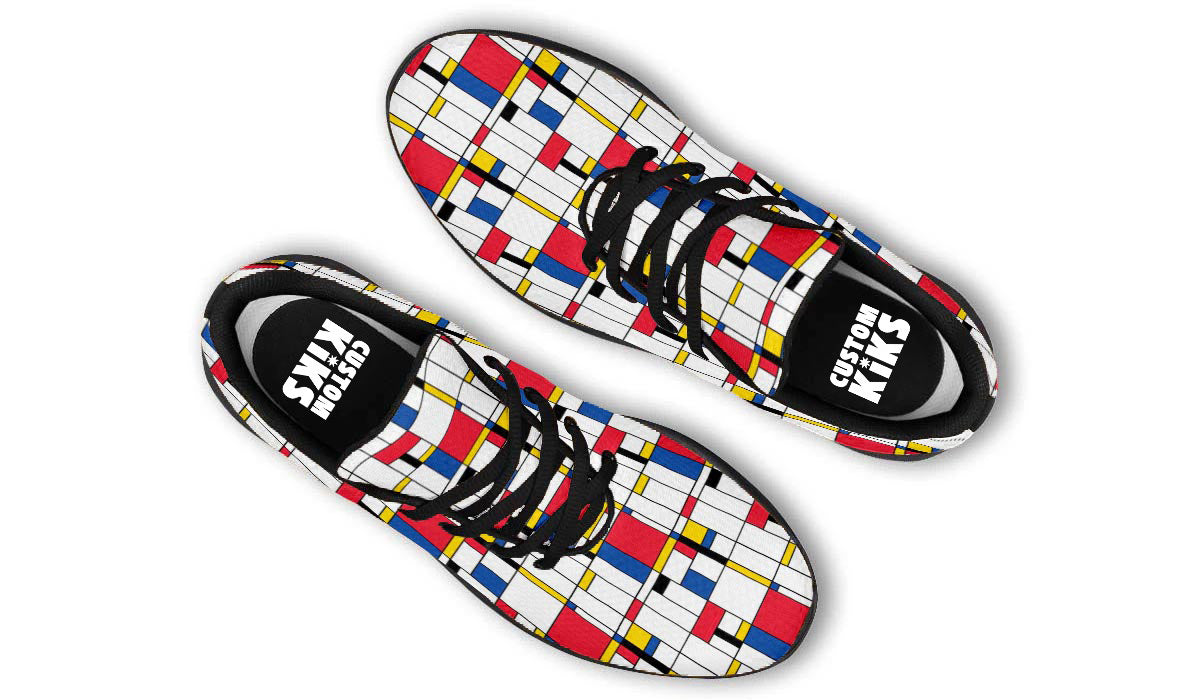 Mondrian Style Sneakers: Geometric Pattern Sport Shoes