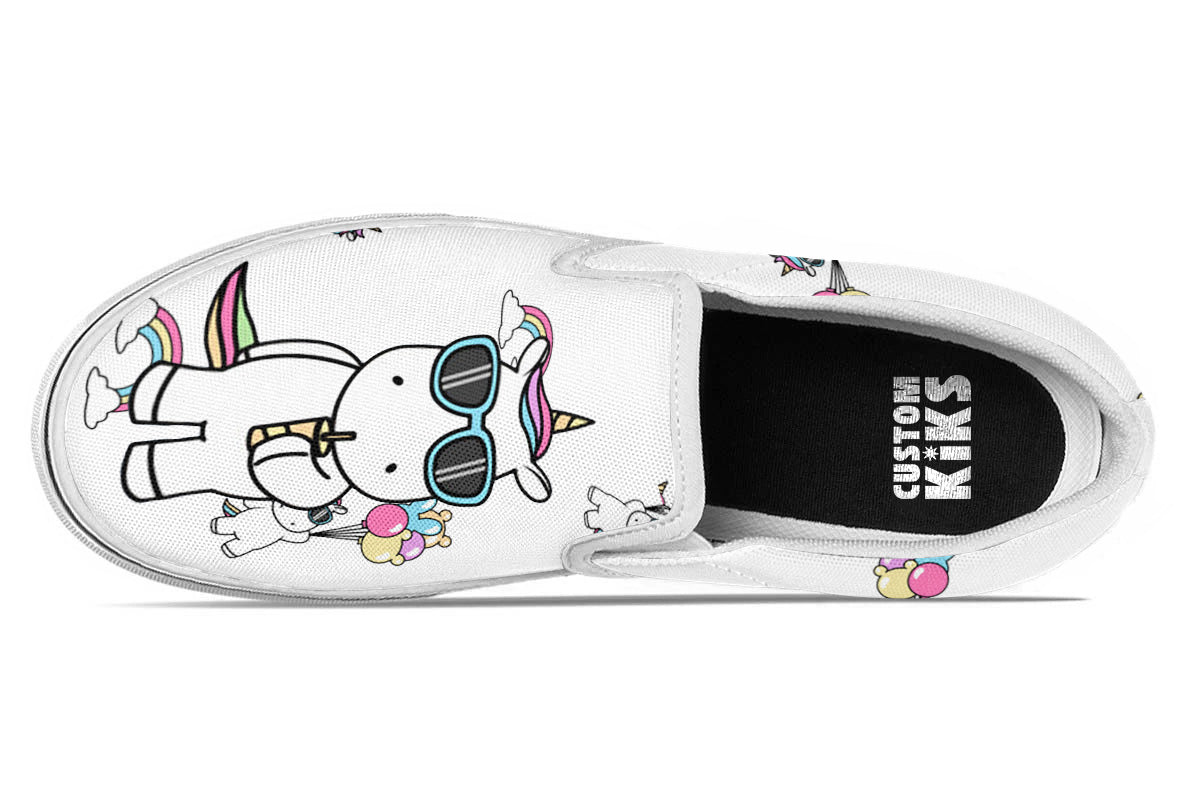 Unicorn Doodle Slip Ons
