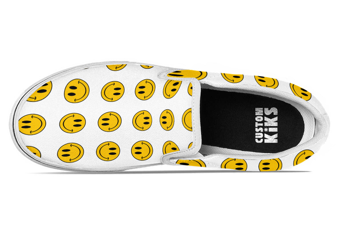 Smiley Pattern Slip Ons