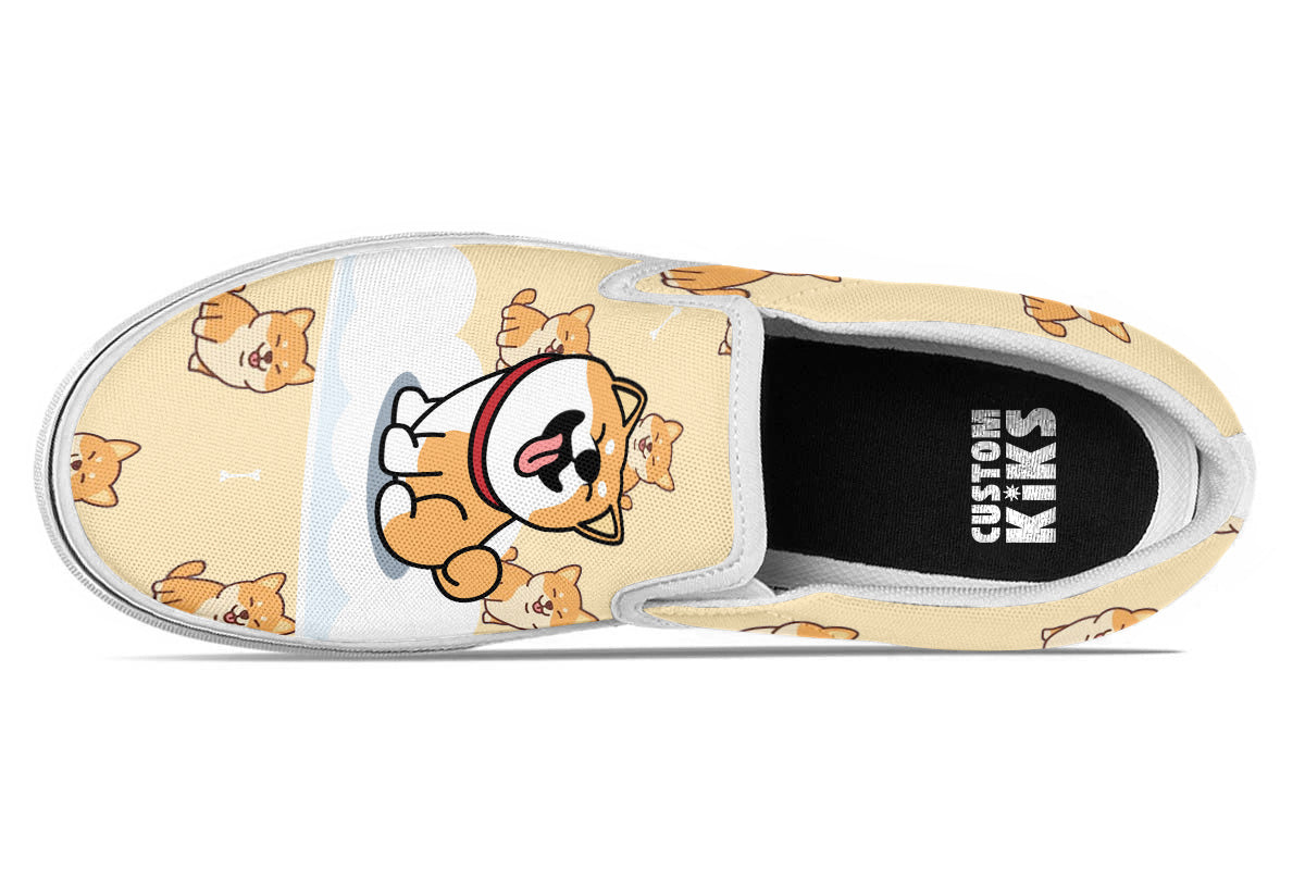 Shiba Inu Doodle Slip Ons