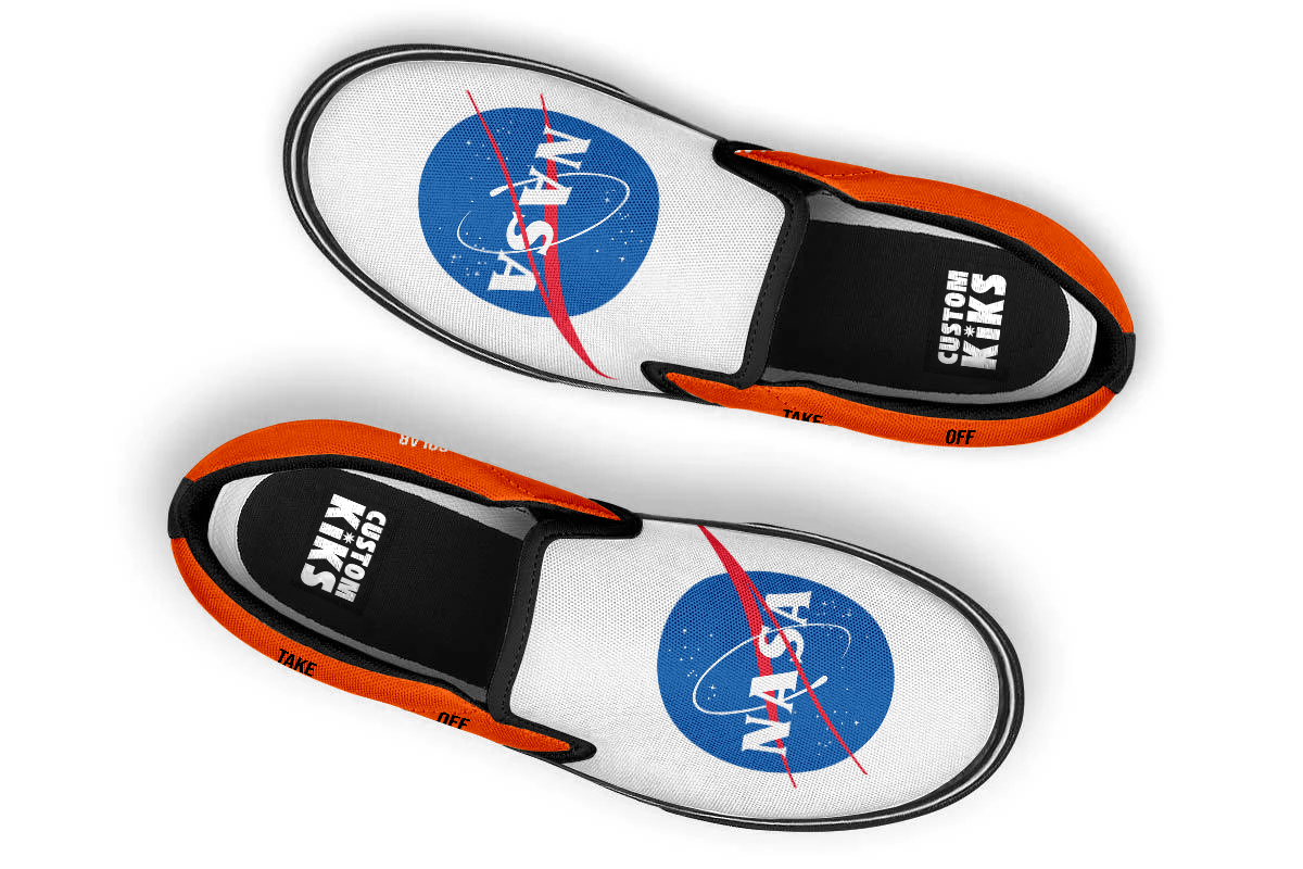NASA Sneakers: NASA Logo Slip On Sneakers