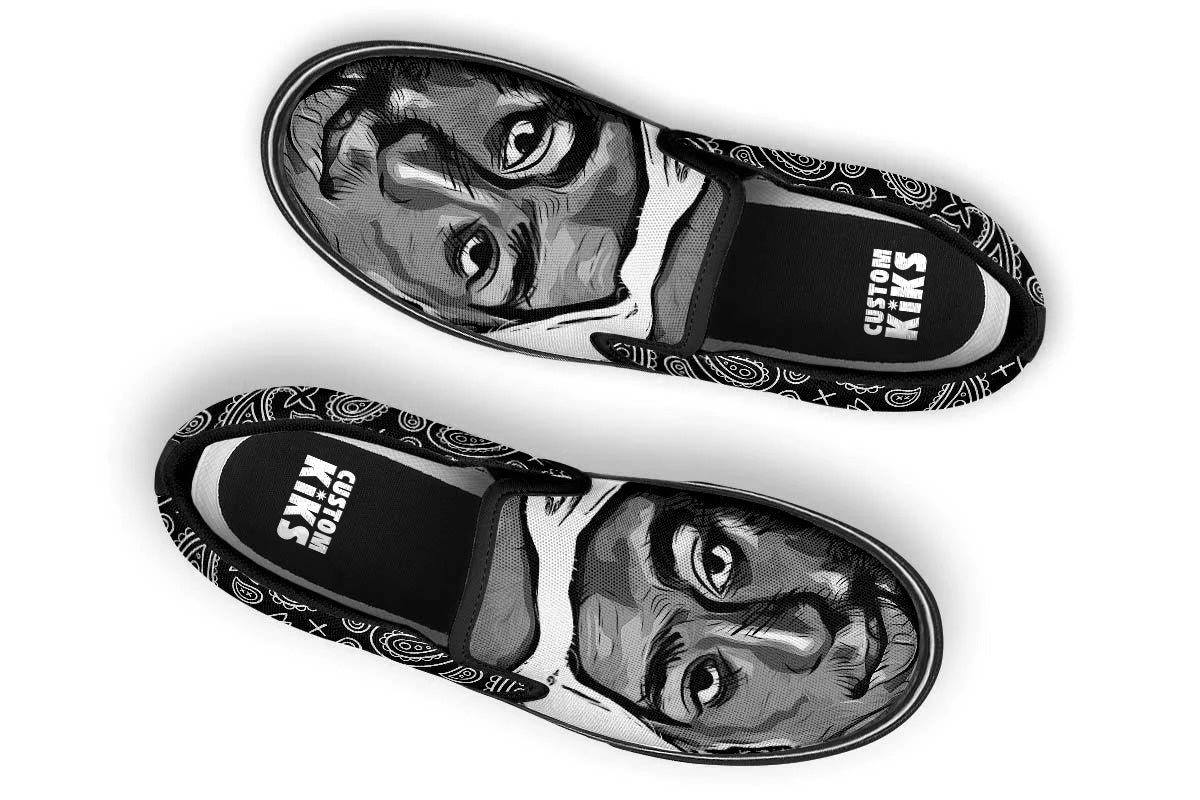 趣味・スポーツ・実用 TUPAC SHAKUR LEGACY Tupac Shakur Slip On Shoes - Tupac Shakur Casual Flat Slip
