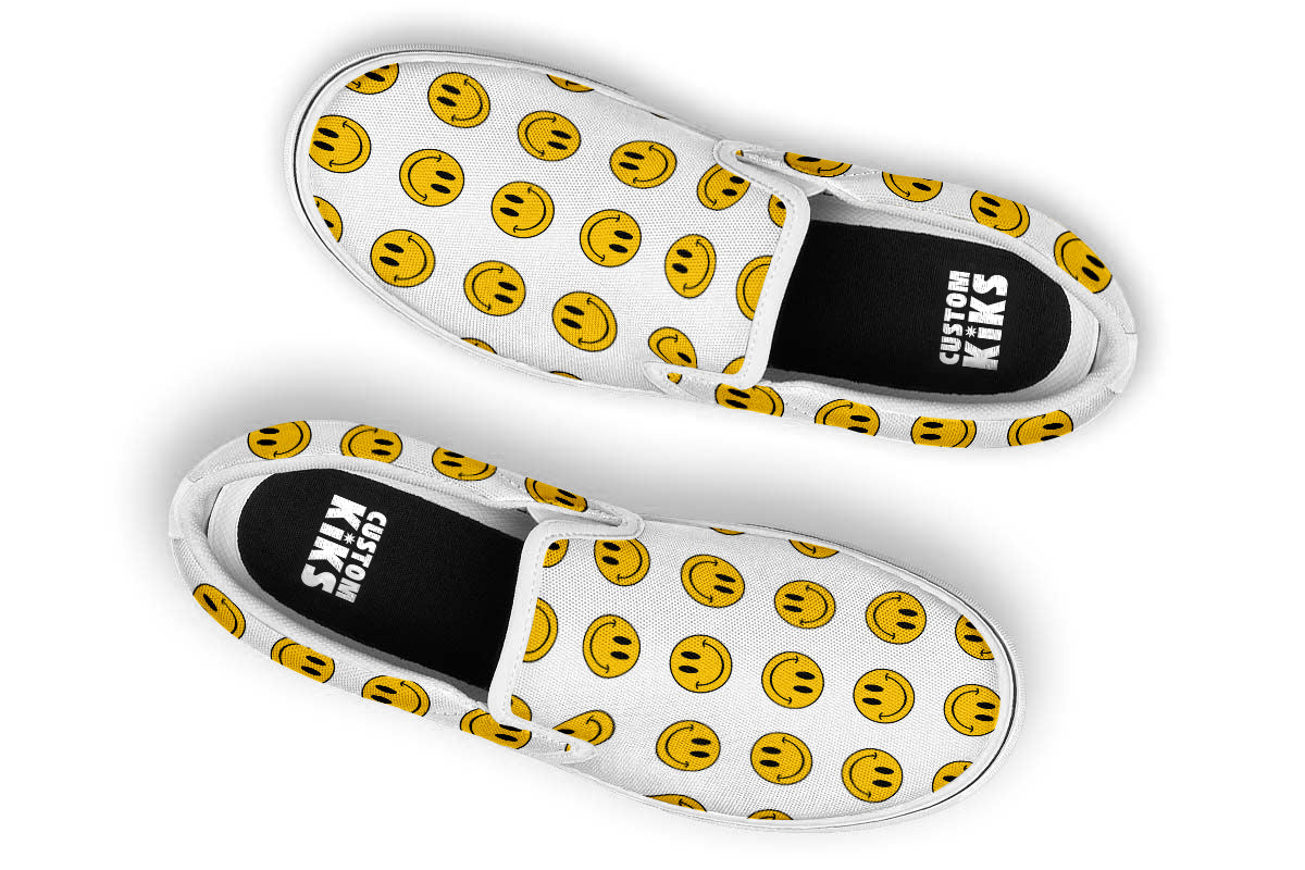 Smiley Pattern Slip Ons