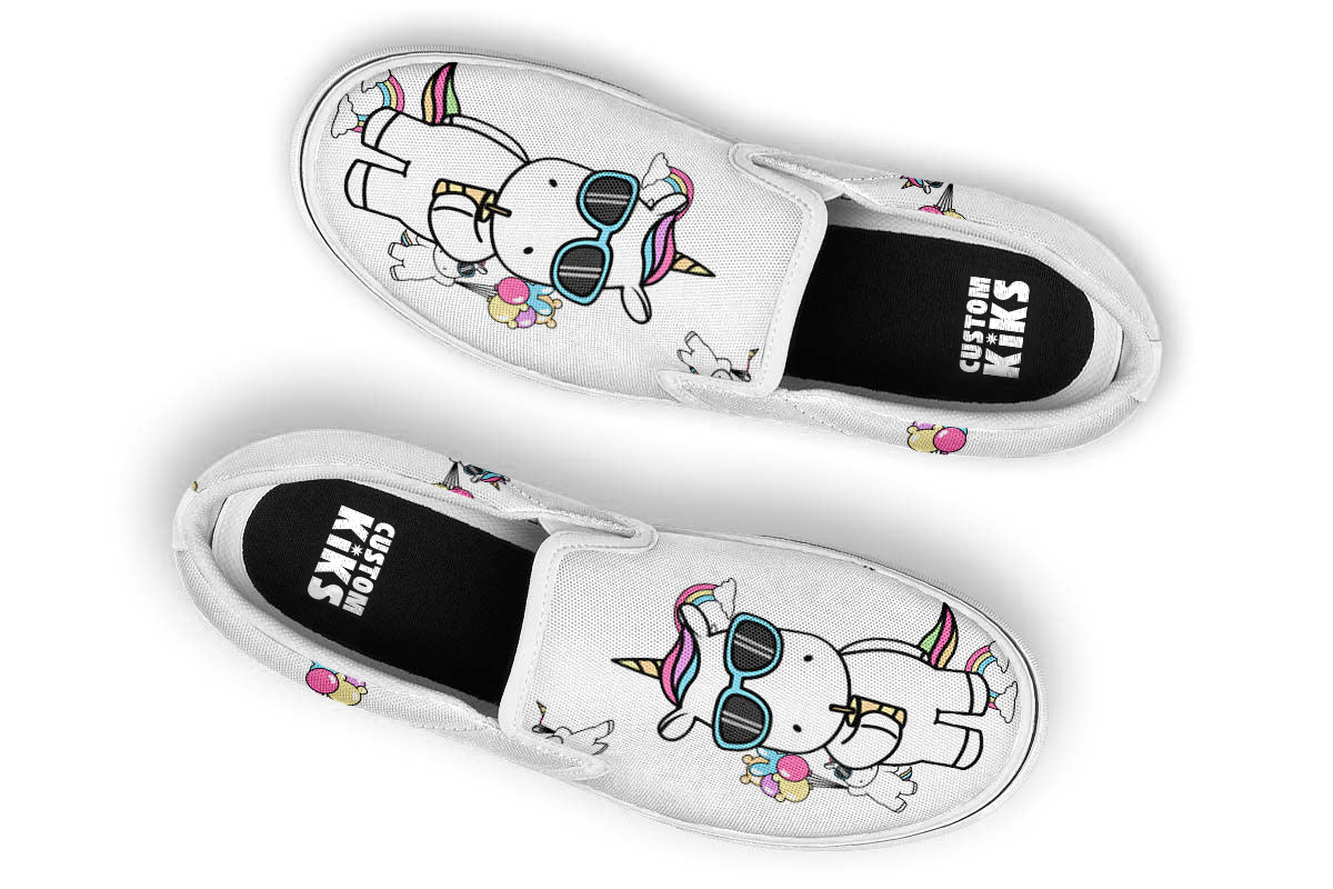 Unicorn Doodle Slip Ons