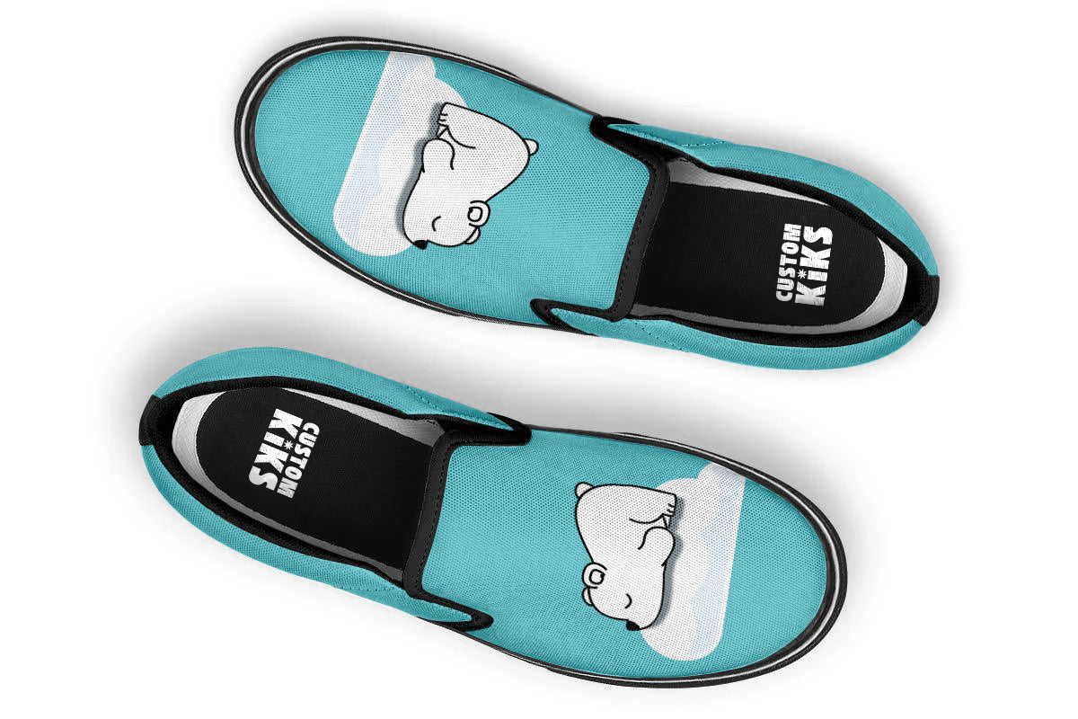 Polar Bear Doodle Slip Ons