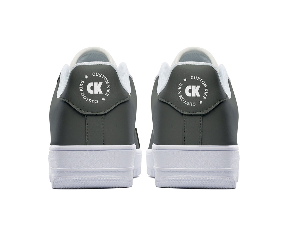 Charcoal Gray Sneakers: Solid Charcoal Gray Court Sneakers