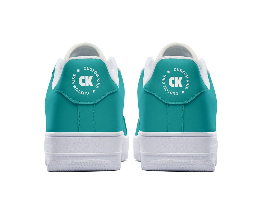 Teal Sneakers: Solid Teal Color Court Sneakers