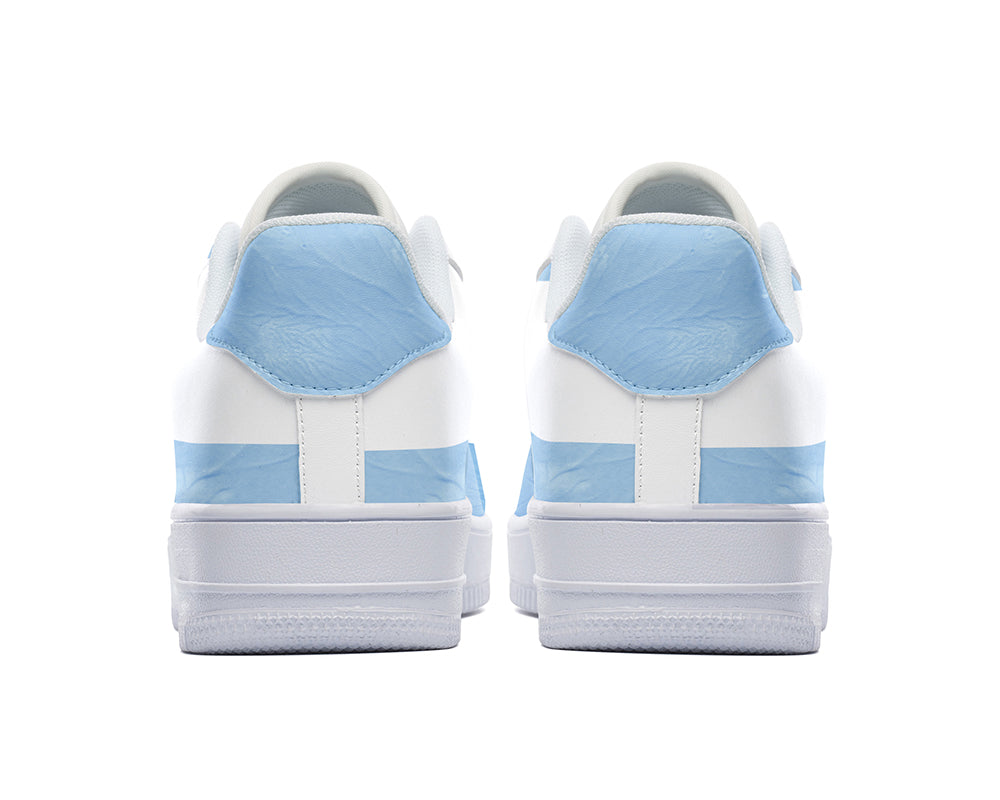 Argentinian Flag Sneakers: Argentinian Flag Pattern Court Sneakers